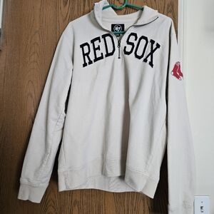 Boston Red Sox '47 Blitz Quarter zip pullover sweatshirt (oatmeal color)